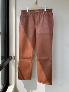 Séfrセファ フェイクレザー ブラウン ストレートパンツ 2025年最新