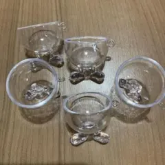 デコパーツ  足付きグラス5個　送料込み550円
