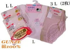 新品】GUNZE 綿100% L Lの2枚・肌着L 、パンツ3Lの2枚セット