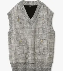 MilaOwen 金釦ツイードベストニットプルオーバー
