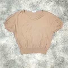 ナチュラルビューティーベーシック 半袖ニット M ドルマンスリーブ モモンガ