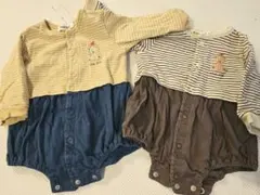 双子 slap slip ストライプロンパース 70