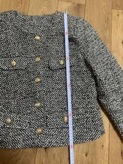 ノーカラーダブルブレストジャケット