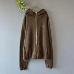 オーシャンパシフィック［L］美品◎上品カジュアル◎ロゴ刺繍◎ふんわり起毛パーカー