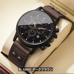 GENEVA 腕時計 クォーツ ダークブラウン SS002
