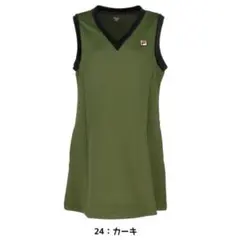 FILA Vネック テニスウェア カーキ　VL2735 Sサイズ
