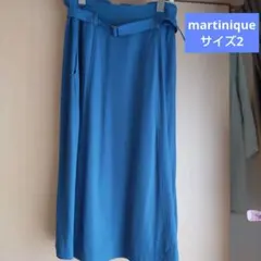 【美品】マルティニーク Aライン フレア 膝丈 スカート サイズ2のサムネイル