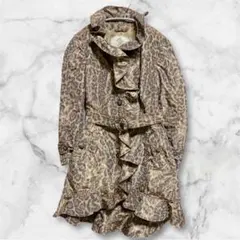 伊太利屋 La Moda GOJI レオパード柄フリルコート ベルト付 L 11