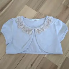 H＆M キッズ ボレロ カーディガン 110〜120 半袖 ベージュ お花