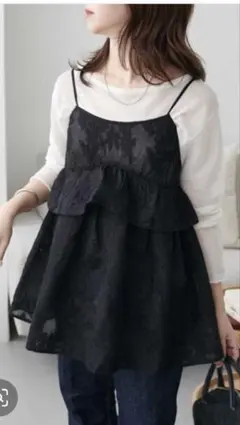 【新品タグ付き】DISCOAT 刺繍レースキャミチュニックのサムネイル