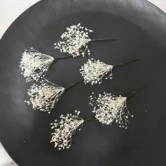 ドライフラワー結婚式成人式お祭り前撮り七五三髪飾りホワイトかすみ草No6