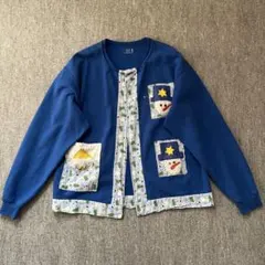Fruit of the Loom スノーマン パッチワーク カーデ風スウェット