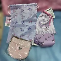 マイメロ、クロミちゃん、巾着2点、ポーチ2点　4点セット　新品