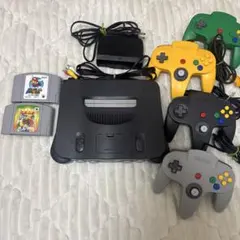 Nintendo 64 本体 コントローラー4つ ゲーム付き