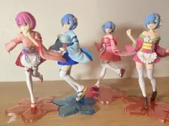 Re:ゼロから始める異世界生活 ラム　レム フィギュア 4体セット 和風衣装