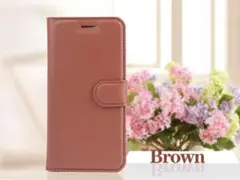 iPhone7/8Plus 手帳型 定期 収納レザーケース フィルム ブラウン