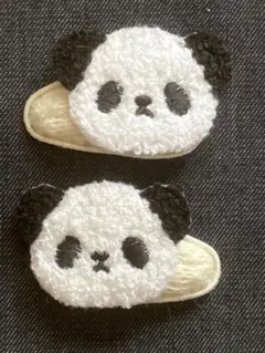 パッチンピン2個セット(パンダ)　ベビー　キッズ　ヘアピン