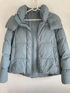 GU ヒートパテッドブルゾン レディース Sサイズ ライトブルー フード