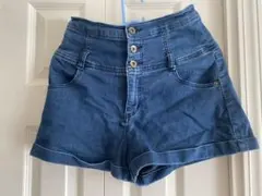 ハイウエストデニム ハーフパンツ