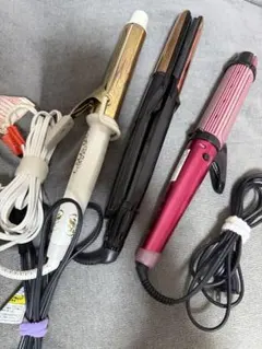 3個セット2wayヘアアイロン 黒・ピンク・白