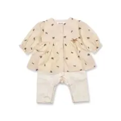 スラップスリップベビー　花柄刺繍ロンパース