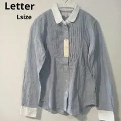 新品タグ付き Letter Lsize タック付 シャツ バイカラー