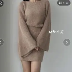 Louere ミニニットワンピース ブラウン