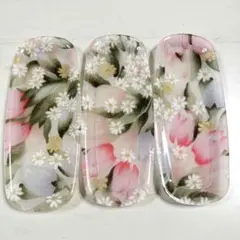 花柄　おしぼりトレイ　3枚セット