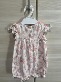プチバトー　花柄ロンパース　ワンピース　6m/67cm