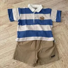 プティマイン　クマさん ポロシャツ　ショートパンツ　80cm