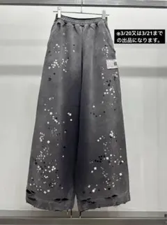 MIHARA YASUHIRO EMBELLISHED FADED PANTS