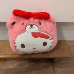 【海外限定】ハローキティ　着ぐるみ　マスコット　ポーチ　ふわふわ