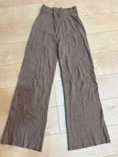nano様専用　UNIQLO ウォッシャブルニットリブパンツ　ブラウンS
