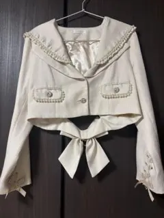 LIZLISA リズリサ クロップドバックリボンセーラージャケット ベージュ