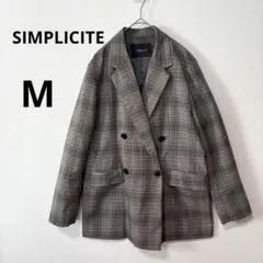 美品 シンプリシテェ ダブルボタン チェック テーラードジャケットのサムネイル
