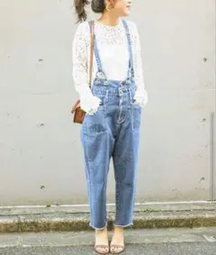 スピックアンドスパン　SOMETHING × Spick　別注デニムサロペットのサムネイル