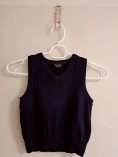 COMME CA ISM ネイビー Vネック ベスト 100