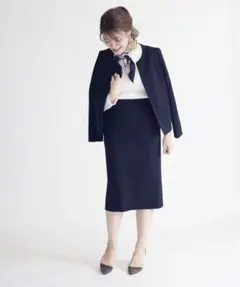 【美品】SHIPS ジャージーツイードノーカラージャケット