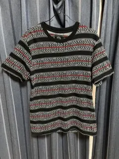 希少90s】OLD STUSSY 総柄 ボーダー Tシャツ 日本製 紺タグ M - メルカリ