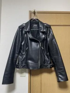 ZARA フェイクレザーライダースジャケット （S）