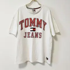 ✨綿100%✨ TOMMY JEANS 【L】 Tシャツ 白 ストリート 人気のサムネイル