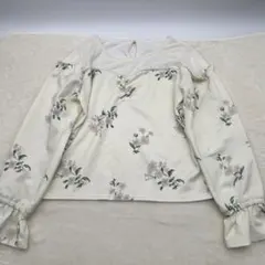 マジェスティックレゴン フラワープリント オフショルダー長袖シャツ カットソー