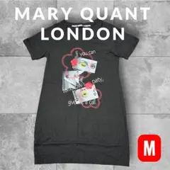 【美品】MARY QUANT LONDON 半袖Tシャツミニワンピ M ブラック