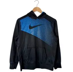 00s NIKE ロゴパーカー スウォッシュ 黒　キッズ向き　古着