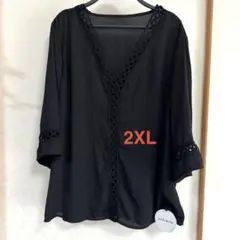 【新品未使用・大きいサイズ】チュニック トップス 黒のサムネイル