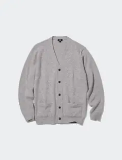 UNIQLO ユニクロ　ラムブレンドVネックカーディガン グレー　M