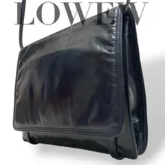 【良品】ロエベ　ショルダーバッグ　レザー　アナグラム　黒　斜め掛け　男女兼用