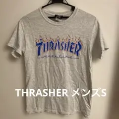 THRASHER フレイムロゴ Tシャツ グレー メンズS キッズ160