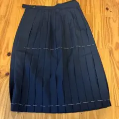 ネイビー プリーツスカート ウエスト66cm