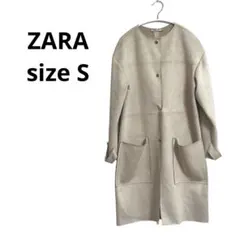 人気 ZARA ザラ レディース ロングコート アウター ベージュ S